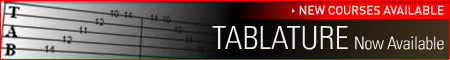 Anouncing Tablature!  Several of our courses now have tablature and the list is growing!