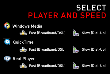 Please select a video player by clicking on one of the player icons.